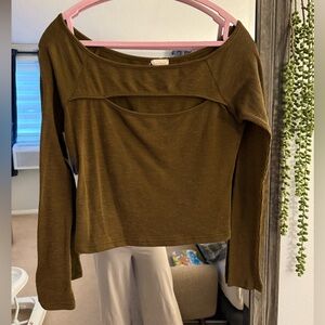 hem&thread brown top - size M